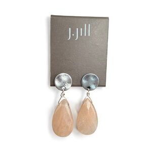 J.Jill Peachy Pink Horizons Faceted Semi Precious Stones Drop Earrings NWT